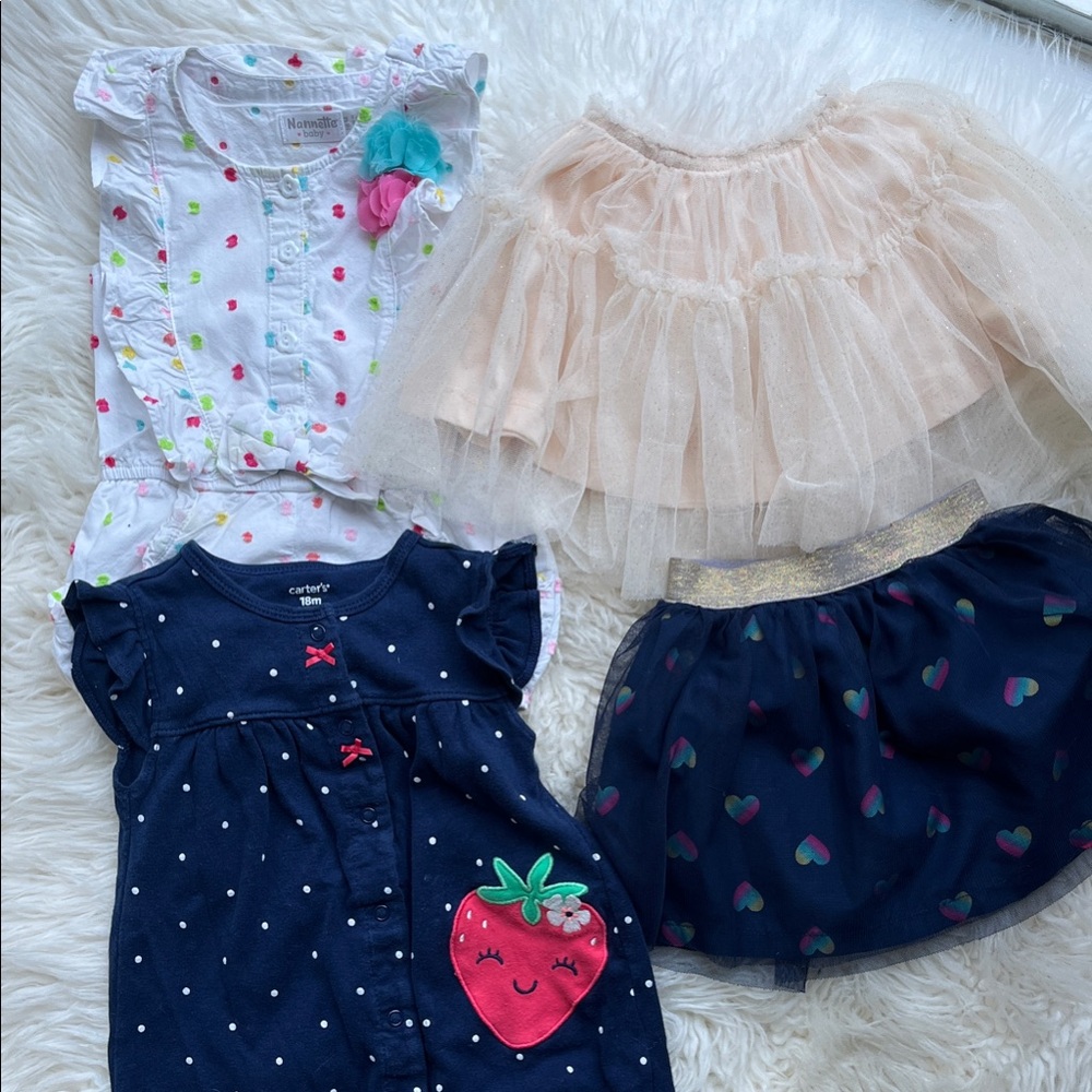 Girls 12-18 Month Romper and Skirt Bundle